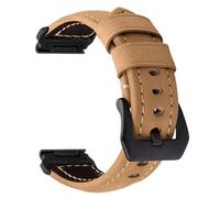 Correa de reloj de cuero de liberación rápida de 22/26mm apta for Garmin Epix Pro 47/51mm/Tactix 8/7 Pro/Fenix 8/7/7X/Enduro3(YellowBlack,26mm)