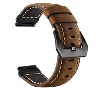 Correa de reloj de cuero de liberación rápida de 22/26mm apta for Garmin Epix Pro 47/51mm/Tactix 8/7 Pro/Fenix 8/7/7X/Enduro3(BrownBlack,26mm)