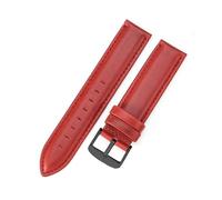 Correa de reloj de cuero for mujer, 12/13 mm, 14 mm, 17 mm, 18 mm, 19 mm, 20 mm y 22 mm, correa de reloj for hombre(Red-Black,20mm)