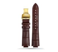 Correa de reloj de cuero genuino compatible con L-ouis Vuitton LV Tambour Q1121 Q114k Correa de reloj convexa for hombre de 12 mm y 10 mm Pulsera for hombre y mujer(A-brown-gold,21.12mm)