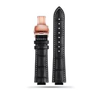 Correa de reloj de cuero genuino compatible con L-ouis Vuitton LV Tambour Q1121 Q114k Correa de reloj convexa for hombre de 12 mm y 10 mm Pulsera for hombre y mujer(A-black a-rose gold,21.12mm)