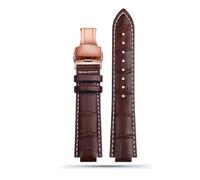 Correa de reloj de cuero genuino compatible con L-ouis Vuitton LV Tambour Q1121 Q114k Correa de reloj convexa for hombre de 12 mm y 10 mm Pulsera for hombre y mujer(A-brown a-rose gold,21.12mm)