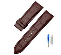 Correa de Reloj de Cuero Genuino con Extremo Curvo 22mm 23mm 24mm for Tissot Couturier T035 Correa de Reloj Correa de Hebilla de Acero Pulsera de muñeca marrón (Color : Brown, Size : 22mm)