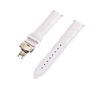 Correa de reloj de cuero genuino con patrón de cocodrilo, correa de 12mm, 13mm, 14mm, 15mm, 16mm, 17mm, 18mm, 19mm, 20mm, 21mm, 22 y 24mm, correa for reloj for hombres y mujeres(WHITE,24mm)