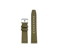 Correa de reloj de cuero genuino de lona de 22mm Compatible con IWC/Pilot/Citizen/Tissot/Breitling/SEIKO accesorios de correa de reloj for hombre(Army Green-Silver buckle)