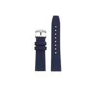 Correa de reloj de cuero genuino de lona de 22mm Compatible con IWC/Pilot/Citizen/Tissot/Breitling/SEIKO(Blue-Silver Buckle)