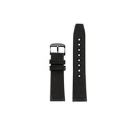 Correa de reloj de cuero genuino de lona de 22mm Compatible con IWC/Pilot/Citizen/Tissot/Breitling/SEIKO(Black-black buckle)