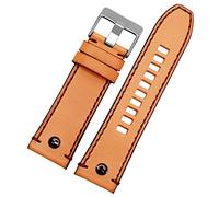 Correa de Reloj de Cuero Genuino para Correa de Reloj diésel DZ4476/4482 DZ7408 7406 4318 Correa 22 24 26 1.102 in de Gran tamaño para Hombre (Color: 15 marrón Negro, tamaño: 1.024 in)