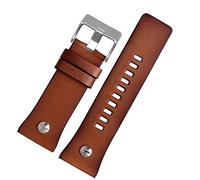 Correa de Reloj de Cuero Genuino para Correa de Reloj diésel DZ4476/4482 DZ7408 7406 4318 Correa 22 24 26 1.102 in de Gran tamaño para Hombre (Color: 15 marrón Negro, tamaño: 1.024 in)