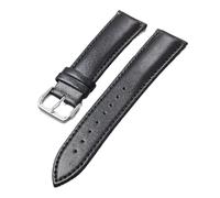 Correa de Reloj de Cuero Genuino, Sencilla, Color Negro Bruin, de 16 a 24 mm, con Hebilla de Acero Inoxidable, Nueva Pulsera para Hombre y Mujer (Talla 22 mm, Negro 18 mm, 16 mm).