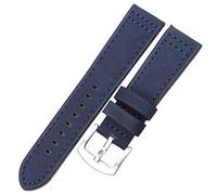 Correa de reloj de cuero negro azul gris marrón correa de reloj pulsera mujer hombre 18 mm 20 mm 22 mm 24 mm(Blue,18mm)