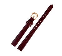 Correa de reloj de cuero pequeña para mujer: pulsera fina para dama de 6 mm, 8 mm, 10 mm, 12 mm y 14 mm.,Marrón-Rosd Gold B,10 mm