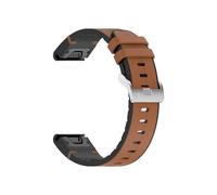 Correa de reloj de cuero Quickfit de 20, 22 y 26 mm compatible con for Garmin Fenix 8, 47 mm, 51 mm, 43 mm, 7X, 7S, 6X, 6, 6S, 5X Plus, 3HR, Epix, correa de silicona