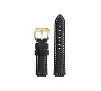 Correa de reloj de cuero retro modificada de 24mm Compatible con Casio G-Shock la serie DW-H5600MB(Black-gold)