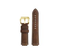Correa de reloj de cuero retro modificada de 24mm Compatible con Casio G-Shock la serie DW-H5600MB(Dark brown-gold)