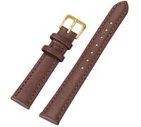 Correa de reloj de cuero sintético de 12 mm, 14 mm, 16 mm, 18 mm, 20 mm, 22 mm, 8 mm y 10 mm, correa de reloj fina for pulseras de mujer y hombre, accesorios(Brown Gold,16mm)