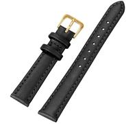 Correa de reloj de cuero sintético de 12 mm, 14 mm, 16 mm, 18 mm, 20 mm, 22 mm, 8 mm y 10 mm, correa de reloj fina for pulseras de mujer y hombre, accesorios(Black Gold,20mm)