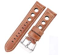 Correa de reloj de cuero vintage for hombre y mujer, 20 mm, 22 mm, 24 mm, correa de reloj de moda con hebilla de pasador(Brown,22mm)