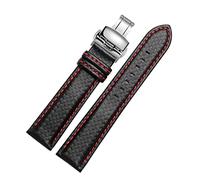 Correa de reloj de fibra de carbono, correa de reloj de 20mm y 22mm para hombre, correa de repuesto con cierre de mariposa, 20mm