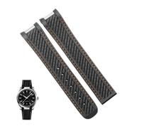 Correa de reloj de goma apta for Omega AT150 Seamaster 300 AQUA TERRA, correas de relojes de buceo, correa de reloj de silicona negra y azul, pulsera de 20mm(Black orange no CL)