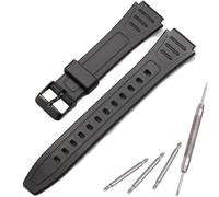 Correa de reloj de goma compatible con Casio W800HG W-800H Series Watch Correa de resina de repuesto (hebilla negra)