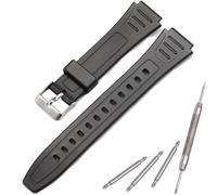 Correa de reloj de goma compatible con Casio W800HG W-800H Series Watch Correa de resina de repuesto (hebilla de acero)