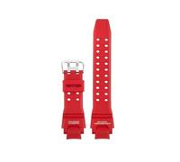 Correa de reloj de goma compatible con relojes for Casio GA-1000/1100 GW4000/G1400/GW-A1000. Pulsera de silicona.(Red silver)