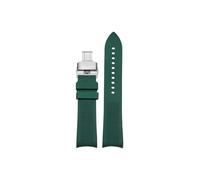 Correa de reloj de goma con extremo curvado, 20mm, 21mm, 22mm, Compatible con Omega Planet Ocean 600 Seamaster 300 /Hamilton/Seiko NO5.007(Green-Silver Folding,21mm)