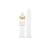 Correa de reloj de goma con extremo curvado, 20mm, 21mm, 22mm, Compatible con Omega Planet Ocean 600 Seamaster 300 /Hamilton/Seiko NO5.007(White-Gold Folding,22mm)