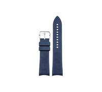 Correa de reloj de goma con extremo curvado, 20mm, 21mm, 22mm, Compatible con Omega Planet Ocean 600 Seamaster 300 /Hamilton/Seiko NO5.007(Blue-Silver pin buckle,21mm)