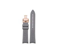 Correa de reloj de goma con extremo curvado, 20mm, 21mm, 22mm, Compatible con Omega Planet Ocean 600 Seamaster 300 /Hamilton/Seiko NO5.007(Grey-Rose gold Folding,22mm)