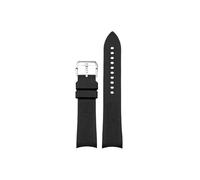 Correa de reloj de goma con extremo curvado, 20mm, 21mm, 22mm, Compatible con Omega Planet Ocean 600 Seamaster 300 /Hamilton/Seiko NO5.007(Black-Silver pin buckle,21mm)