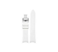Correa de reloj de goma con extremo curvado, 20mm, 21mm, 22mm, Compatible con Omega Planet Ocean 600 Seamaster 300 /Hamilton/Seiko NO5.007(White-Silver Folding,20mm)