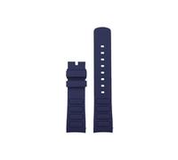 Correa de reloj de goma curvada de 22mm for hombre, Compatible con Mido New Multifort TV M049.526, accesorios de pulsera de silicona(Blue No buckle)
