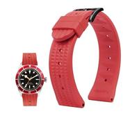 Correa de reloj de goma de 20mm y 22mm apta for Seiko IWC Citizen Waffle, pulseras con correa de moda Universal for hombre, correa de reloj deportivo de silicona for buzo (Color : Red-black, Size :