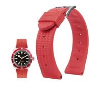 Correa de reloj de goma de 20mm y 22mm apta for Seiko IWC Citizen Waffle, pulseras con correa de moda Universal for hombre, correa de reloj deportivo de silicona for buzo (Color : Red-silver, Size :