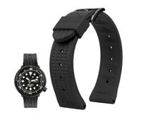 Correa de reloj de goma de 20mm y 22mm apta for Seiko IWC Citizen Waffle, pulseras con correa de moda Universal for hombre, correa de reloj deportivo de silicona for buzo (Color : Black-black, Size