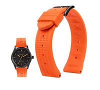 Correa de reloj de goma de 20mm y 22mm apta for Seiko IWC Citizen Waffle, pulseras con correa de moda Universal for hombre, correa de reloj deportivo de silicona for buzo (Color : Orange-black, Size