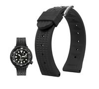 Correa de reloj de goma de 20mm y 22mm apta for Seiko IWC Citizen Waffle, pulseras con correa de moda Universal for hombre, correa de reloj deportivo de silicona for buzo (Color : Black-silver, Size