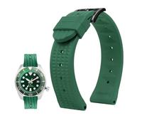 Correa de reloj de goma de 20mm y 22mm apta for Seiko IWC Citizen Waffle, pulseras con correa de moda Universal for hombre, correa de reloj deportivo de silicona for buzo (Color : Green-black, Size