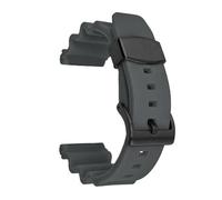 Correa de reloj de goma de 22 mm, pulsera de repuesto de silicona deportiva for buceo con anillo de metal, apta for Seiko Prospex SKX007(Grey-black buckle)