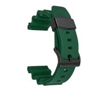 Correa de reloj de goma de 22 mm, pulsera de repuesto de silicona deportiva for buceo con anillo de metal, apta for Seiko Prospex SKX007(Green-black buckle)