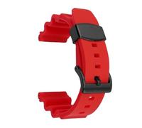Correa de reloj de goma de 22 mm, pulsera de repuesto de silicona deportiva for buceo con anillo de metal, apta for Seiko Prospex SKX007(Red-black buckle)
