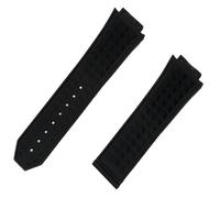 Correa de Reloj de Goma de Silicona con Diamante Negro de 26x19mm, Pulsera de Acero con Hebilla de Mariposa para Correa Hublot para Reloj Big Bang