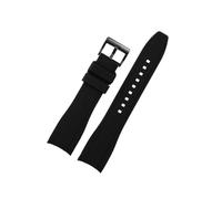 Correa de reloj de goma de silicona con extremo curvo apta for hombres Rolex/Water Ghost/seiko/Citizen/Tissot 20 MM 22 MM pulsera deportiva cinturón Universal(Black black,24mm)