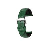 Correa de reloj de goma for hombre, 20mm 22mm, Compatible con Casio Mdv107-1A MDV106-1A MDV-106, correa de reloj de cuero de vaca auténtico, accesorios con hebilla de Metal(Green steel pin buckle,Widt