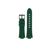 Correa de reloj de goma suave de 26-12mm Compatible con Tissot PRX T137.407 T137.410 correa de reloj de silicona de moda for hombre hebilla de Metal de acero inoxidable(Green-black pin buckle)