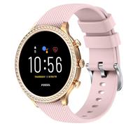Correa de reloj de liberación rápida de 18 mm compatible con Fossil Gen 6 de 42 mm / Fossil Gen 5E de 42 mm, correas de muñeca de silicona para mujer, compatibles con Fossil Smartwatch, rosa