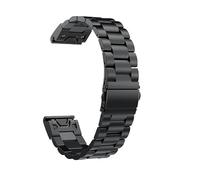 Correa de reloj de liberación rápida de acero inoxidable de 20/22/26mm compatible con Garmin Fenix 7S/7/7X/6S/6/6X Pro/5S/5/5X Plus/Instinct 2X 3HR(Black,22mm For Fenix 5 5 Plus)
