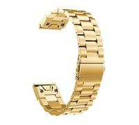 Correa de reloj de liberación rápida de acero inoxidable de 20/22/26mm compatible con Garmin Fenix 7S/7/7X/6S/6/6X Pro/5S/5/5X Plus/Instinct 2X 3HR(Gold,26mm For Femix 5X 5XPlus)